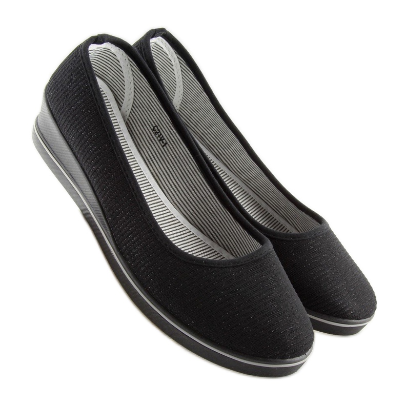 Ballerine nere con zeppa c21v nere nero 1