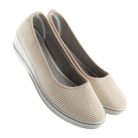 Oro c21v Ballerine con zeppa oro marrone giallo 1