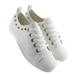Sneakers bianche con zirconi BL122p White bianco 2