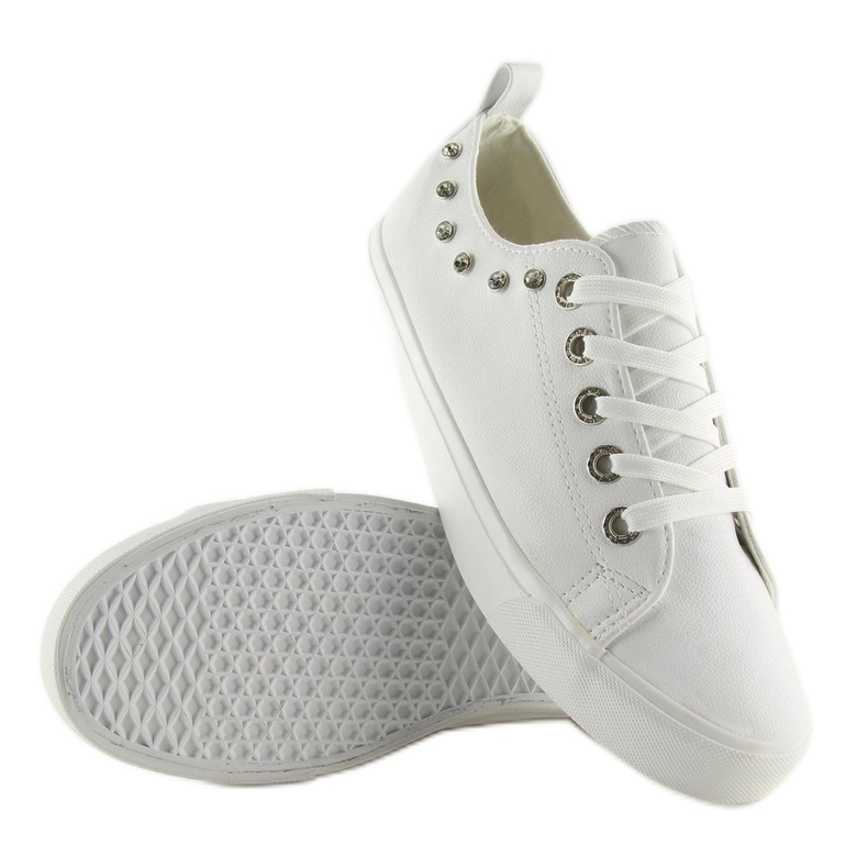 Sneakers bianche con zirconi BL122p White bianca 1