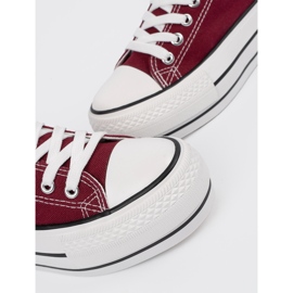 Shelvt Sneaker borgogna femminili sulla piattaforma rosso 1