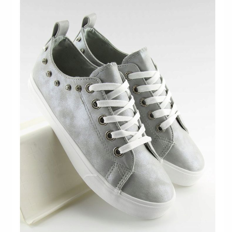 Grigie BL122p Sneakers grigie con zirconi grigio 2