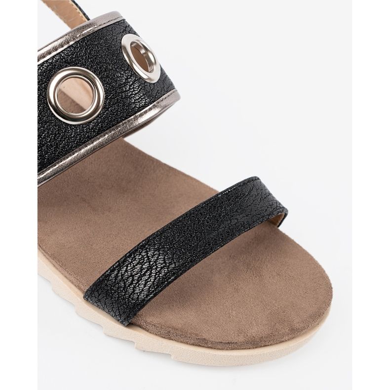Shelvt Sandali neri con ruote in metallo decorativo nero 1