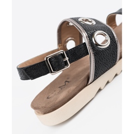 Shelvt Sandali neri con ruote in metallo decorativo nero 2