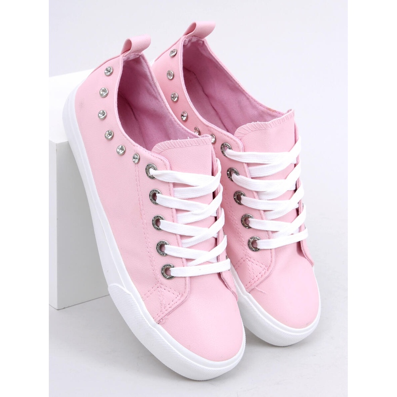 Sneakers con zirconi rosa BL122p Pink 1