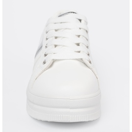 Shelvt Sneaker bianche con un accento argento metallico bianco 1