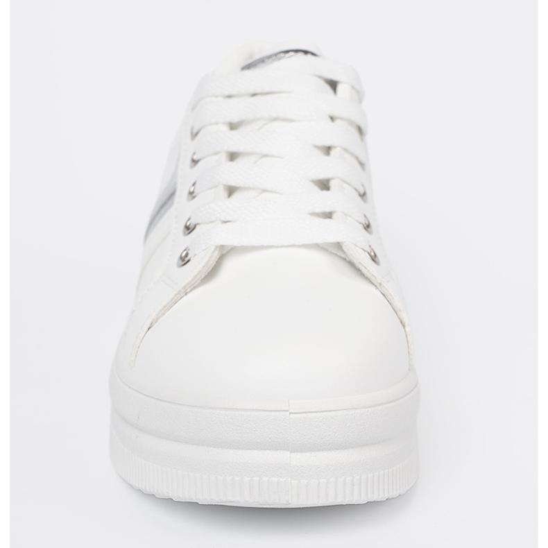 Shelvt Sneaker bianche con un accento argento metallico bianco 1