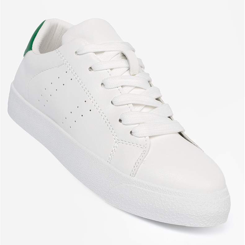 Shelvt Sneaker bianche classiche con un accento verde bianca 1