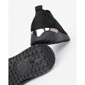 Shelvt Scarpe sportive slip-on nere con tomaia a maglie nero 1