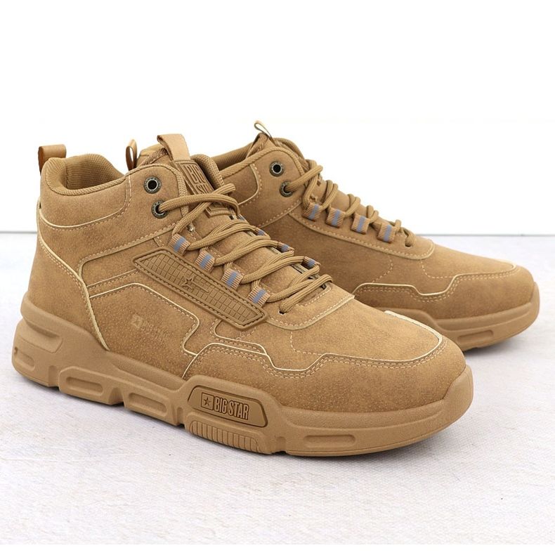 Scarpe sportive alla caviglia maschile marrone chiaro big star SS174281 1