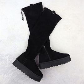 Stivali da donna sulla piattaforma Black Big Star SS274264 1