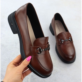 Scarpe in pelle da donna mocassini marroni Vinceza 39958 marrone 1
