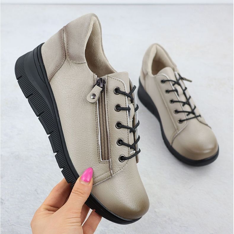 Scarpe in pelle da donna per beige Vinceza 39964 1