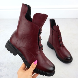Jezzi Stivali da donna con tacco piatto MR2501-4 rosso 1
