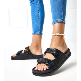 Flap all'uncinetto nero con strisce kliris regolabili 2