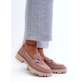 S.Barski Mocassini da Donna in Camoscio Con Decoro D&amp;A TW117 Rosa 1