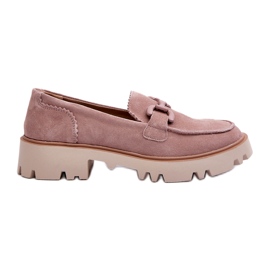 S.Barski Mocassini da Donna in Camoscio Con Decoro D&amp;A TW117 Rosa 2
