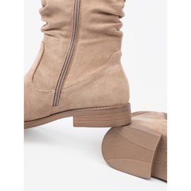 Shelvt Stivali beige con una tomaia increspata 2