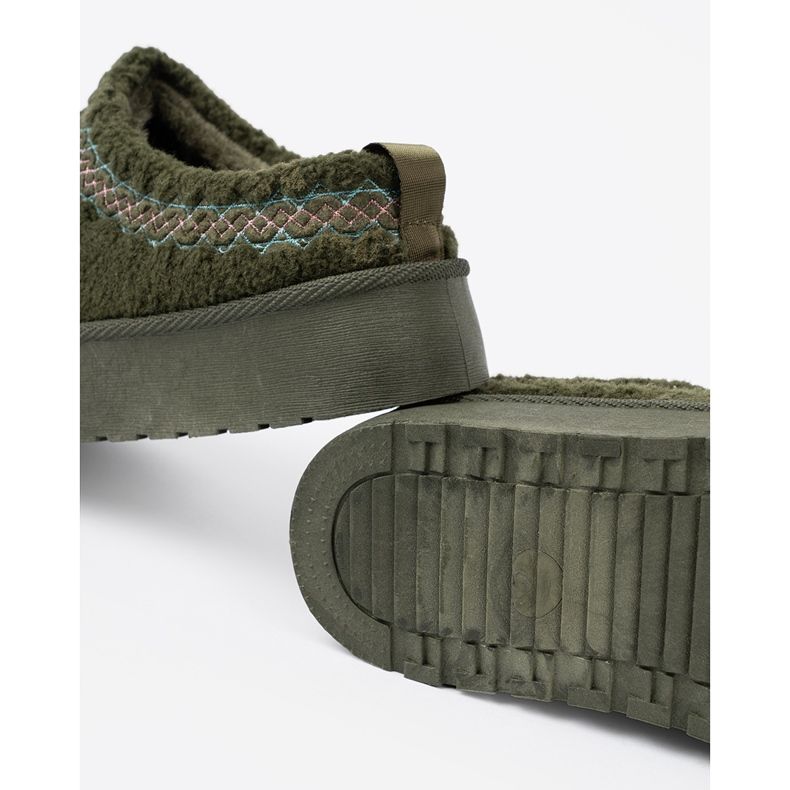 Shelvt Scarpe verde scuro e morbide a'la stivali da neve senza tallone 1