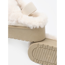 Shelvt Scarpe dorate e stivali da neve con pelliccia bianca d'oro 1