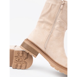 Shelvt Stivali beige leggeri moderni con un semplice taglio 2