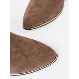 Shelvt Stivali in pelle scamosciata beige oscura sul post 2