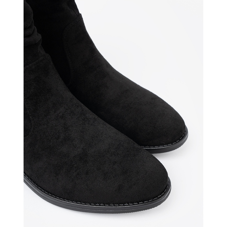 Shelvt Stivali neri classici con tomaia increspata nero 1