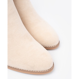 Shelvt Stivali beige leggeri sul palo con un morsetto decorativo 1