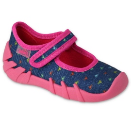 Ciabatte per bambini Befado 109P255 blu navy/rosa 1
