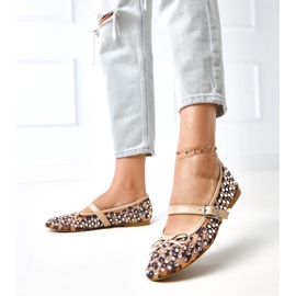 Ballerinas in rete leopardo con cristalli elasidi multicolore 2