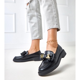 Mocassini neri con arco e orsacchiotto Teriwa nero 2