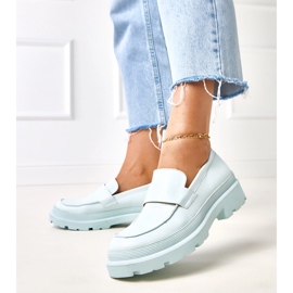 Mocassine blu realizzate in serafina ecologica 1