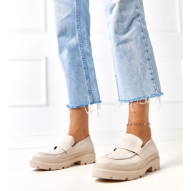 Mocasine beige fatte di serafina eco -piombo 2