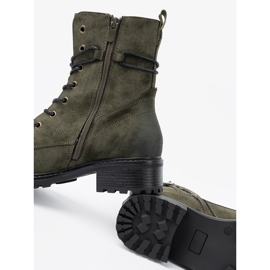 Shelvt Serveri allacciati in verde scuro con un tallone basso 1