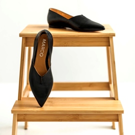 Marco Shoes Black Women's Ballerinas Marco 1285 con un taglio -out nero 2
