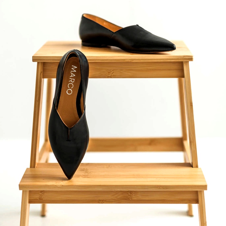 Marco Shoes Black Women's Ballerinas Marco 1285 con un taglio -out nero 2