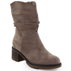 Stivali in pelle scamosciata da donna Beige Potocki Z25-CN51303 1