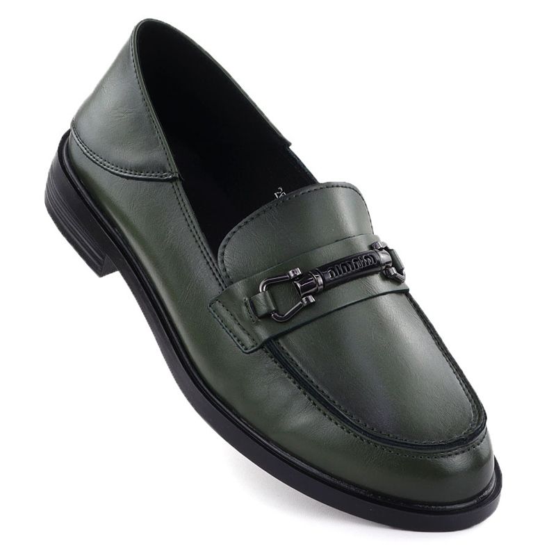 Scarpe in pelle mocassini da donna verde vinceza 18112 1