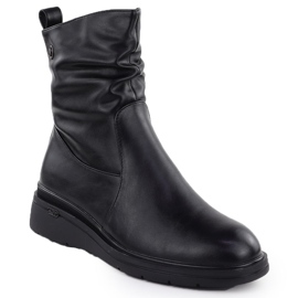 Stivali da donna con zeppe Black Vinceza 26-58557 nero 1