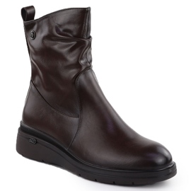 Stivali da donna per zeppe marroni Vinceza 26-58557 marrone 1