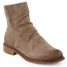 Stivali in pelle scamosciata da donna Brown Potocki Z25-SZ12716 beige 1