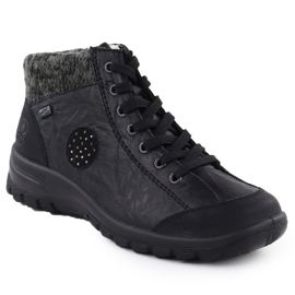 Stivali impermeabili in pelle impermeabile Black Rieker L7110-01 1