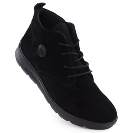 Stivali in pelle da donna in pelle nera Rieker Z0022-00 nero 1
