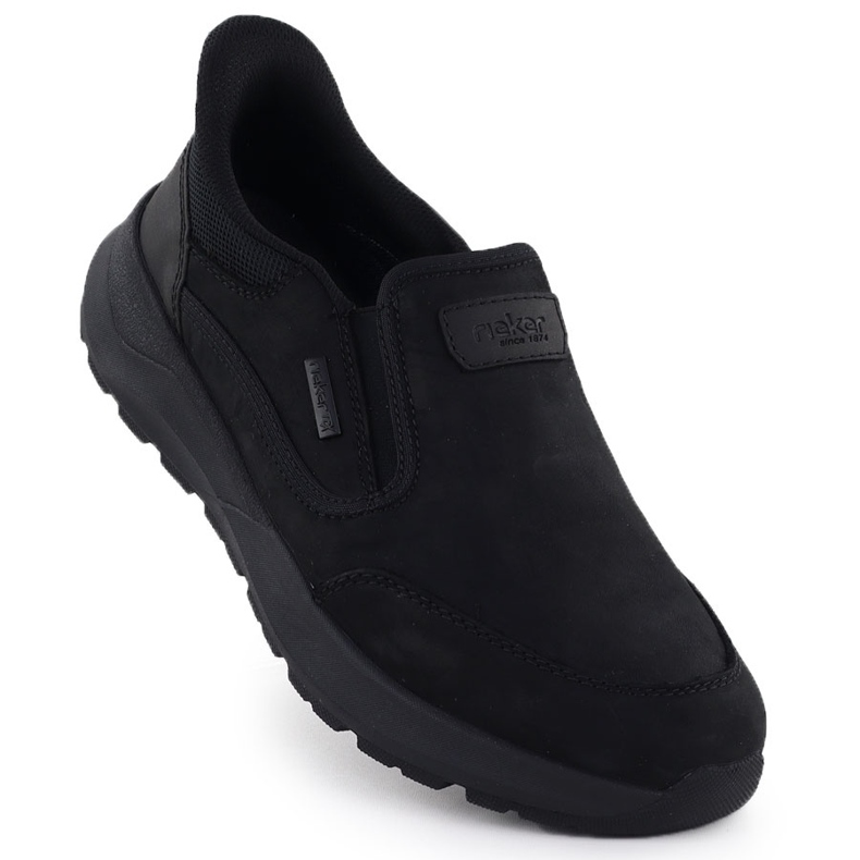 Scarpe in pelle impermeabile, Rieker nero Shoed maschile 06052-00 1