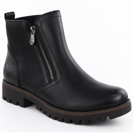 Stivali da donna in pelle nera Rieker 78556-00 1