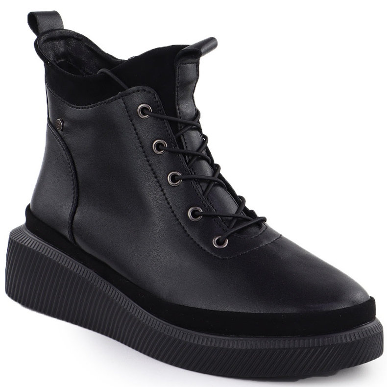 Stivali di pelle da donna sulla piattaforma Black Filippo Black Isolato DBT4799 nero 1