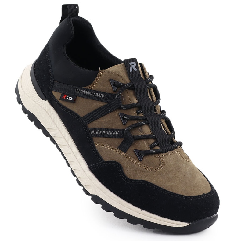 Scarpe sportive marrone in pelle impermeabile Rieker U0104-20 1