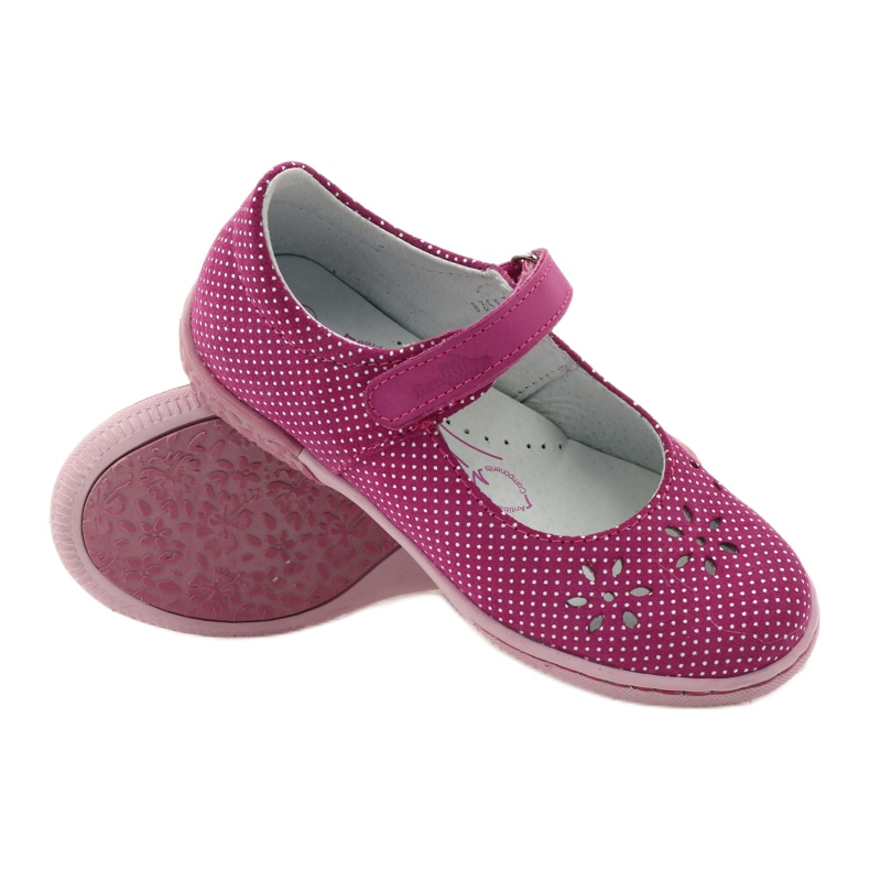 Ballerine da bambina fiori Ren But 3285 rosa bianco 3