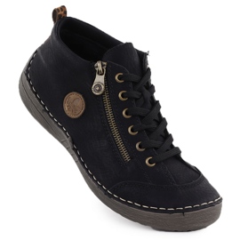 Stivali neri comodi da donna Black Rieker 52514-00 1