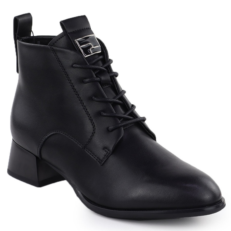 Black Vinceza 66805 Cucchi alti in pelle nero 1